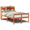vidaXL Bookcase Bed without Mattress Wax Brown 120x190 cm Small Double Solid Wood Pine
