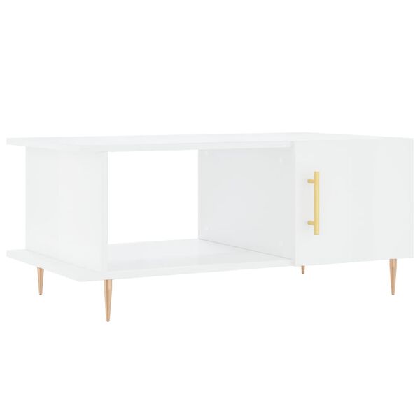 vidaXL Coffee Table High Gloss White 90x50x40 cm Engineered Wood