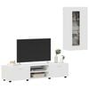 vidaXL TV Cabinet Set with Drawer FLORIN White Engineered Wood