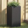 vidaXL Garden Planters 2 pcs Black 30x30x60 cm Poly Rattan