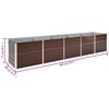vidaXL Garden Raised Bed Galvanised Steel 400x80x77 cm Brown