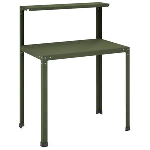 vidaXL Potting Table 100 x 50 x 104 cm Powder-Coated Steel Olive Green