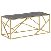 vidaXL Coffee Table Gold Stainless Steel and Tempered Glass