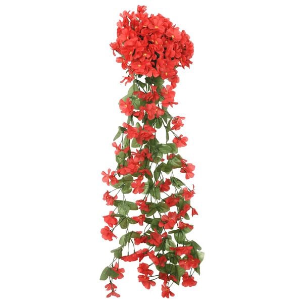 vidaXL Flower Garlands 3 pcs Red 85 cm