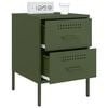 vidaXL Bedside Cabinets 2 pcs Olive Green 36x39x50.5 cm Steel