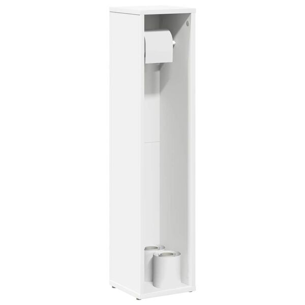 vidaXL Bathroom Cabinet with Roll Holder White 20.5x20x90 cm