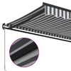 vidaXL Manual Retractable Awning Anthracite&White 450x300 cm