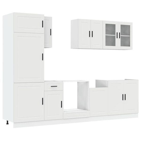 vidaXL 8 Piece Kitchen Cabinet Set Porto White Engineered Wood