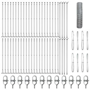 vidaXL Fence Post Silver 100 x 0.8 m (36 mm mesh) Steel