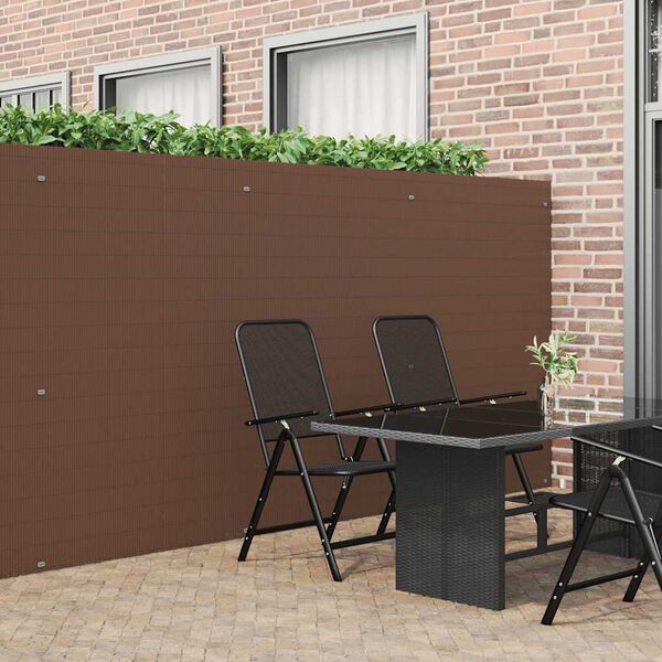 vidaXL Garden Fence Double-Sided Brown 1.8x3 m PVC