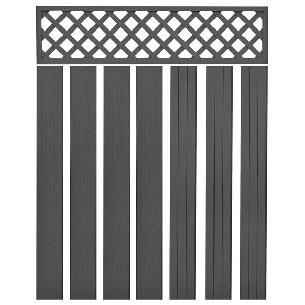 vidaXL Replacement Fence Boards WPC 7 pcs 170 cm Grey