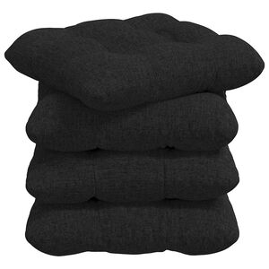 vidaXL Seat Cushions 4 pcs Black 45 x 45 x 12 cm Fabric