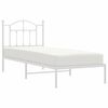 vidaXL Metal Bed Frame without Mattress with Headboard White 90x200cm