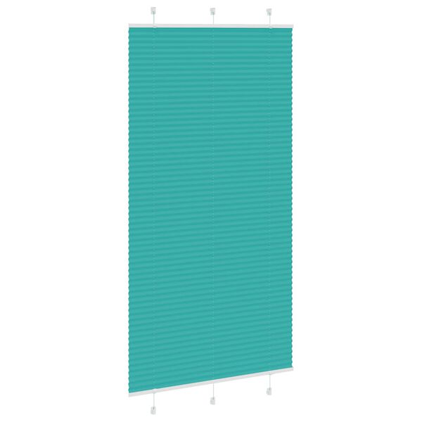 vidaXL Pleated Blind Petrol Green 110x200 cm Fabric Width 109.4 cm Polyester
