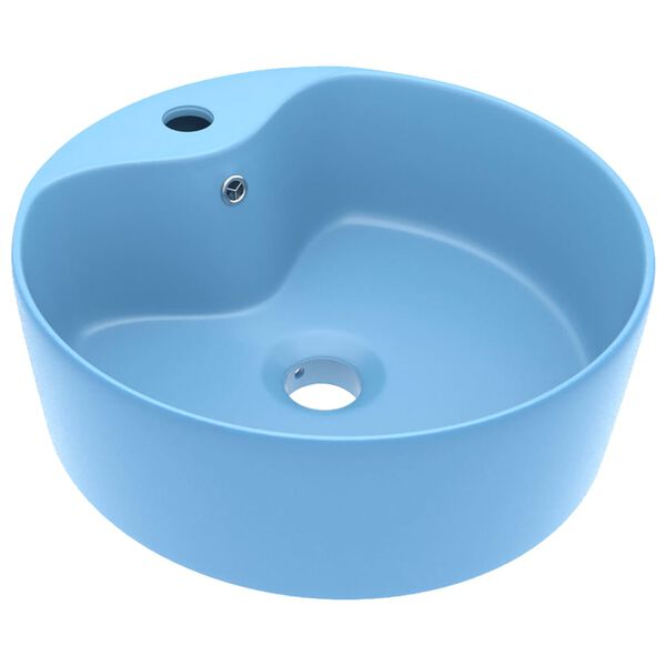 vidaXL Luxury Wash Basin with Overflow Matt Light Blue 36x13 cm Ceramic