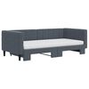 vidaXL Daybed with Trundle and Mattresses Dark Grey 90x190 cm Velvet
