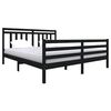 vidaXL Bed Frame without Mattress Black Super King Solid Wood