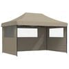 vidaXL Party Tent Taupe with Black Frame Oxford Fabric
