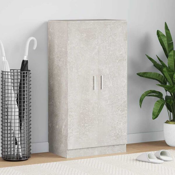 vidaXL Shoe Cabinet Concrete Grey 55x35x108 cm Engineered Wood