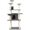 vidaXL Cat Tree with Sisal Scratching Posts Dark Grey 166 cm