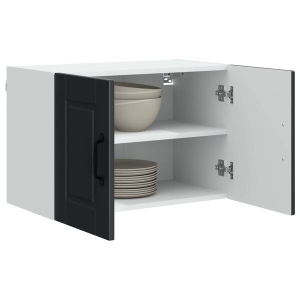 vidaXL Kitchen Cabinet with Door Black 60 x 31 x 40 cm Engineered Wood
