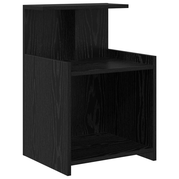 vidaXL Bedside Cabinet Black Oak 40 x 35 x 60 cm Engineered Wood