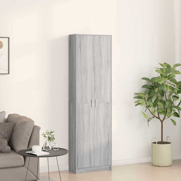 vidaXL Wardrobe with Door Grey Sonoma 55 x 25 x 189 cm Engineered Wood