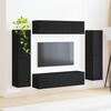 vidaXL TV Cabinet Set 8 pcs Black Engineered Wood