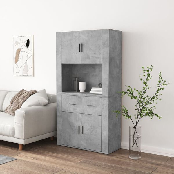 vidaXL Highboard Concrete Grey Engineered Wood