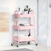 vidaXL Storage Trolley 3-Tier Pink 42x41.5x77 cm Steel