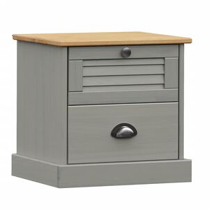 vidaXL Bedside Cabinet "VIGO" Grey 42x35x42 cm Solid Wood Pine