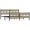 vidaXL Metal Bed Frame without Mattress Sonoma Oak 193x203 cm