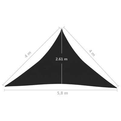 vidaXL Sunshade Sail 160 g/m² Black 4x4x5.8 m HDPE