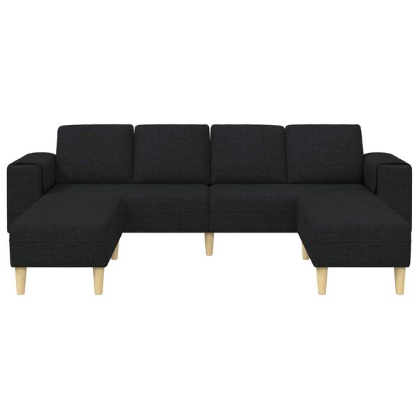 vidaXL Living Room Couch 3 pcs Black Polyester