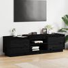 vidaXL TV Cabinet Black 140x35x40 cm Solid Wood Pine