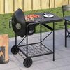 vidaXL Outdoor Grill with Wheel Black 91 x 71 x 107 cm Metal