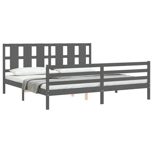vidaXL Bed Frame without Mattress Grey 200x200 cm Solid Wood