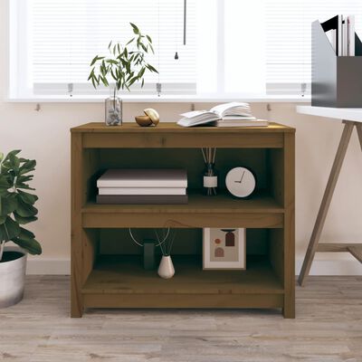 vidaXL Book Cabinet Honey Brown 80x35x68 cm Solid Wood Pine