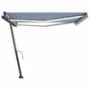 vidaXL Manual Retractable Awning with LED 400x300 cm Blue and White