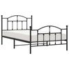 vidaXL Metal Bed Frame without Mattress with Footboard Black 100x200cm