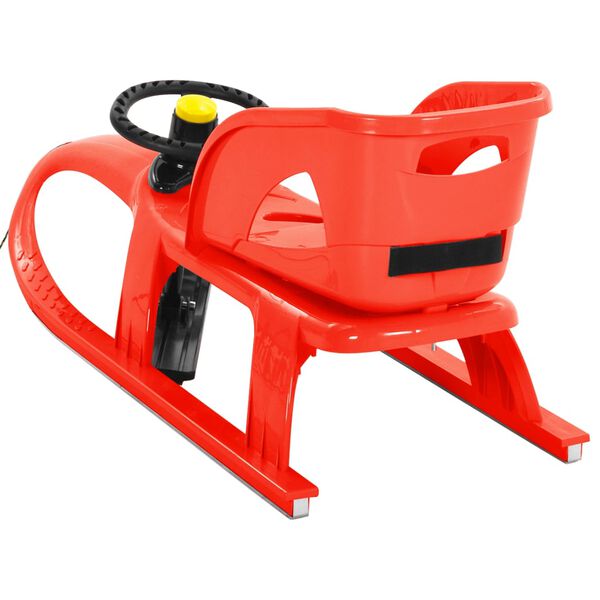 vidaXL Sledge with Seat and Wheel Red 102.5x40x23 cm Polypropylene