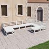 vidaXL 9 Piece Garden Lounge Set White Solid Pinewood