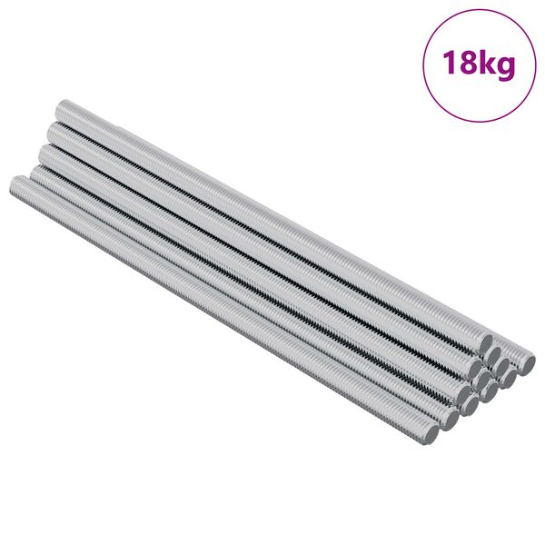 vidaXL Threaded Rod 800 pcs Silver Steel