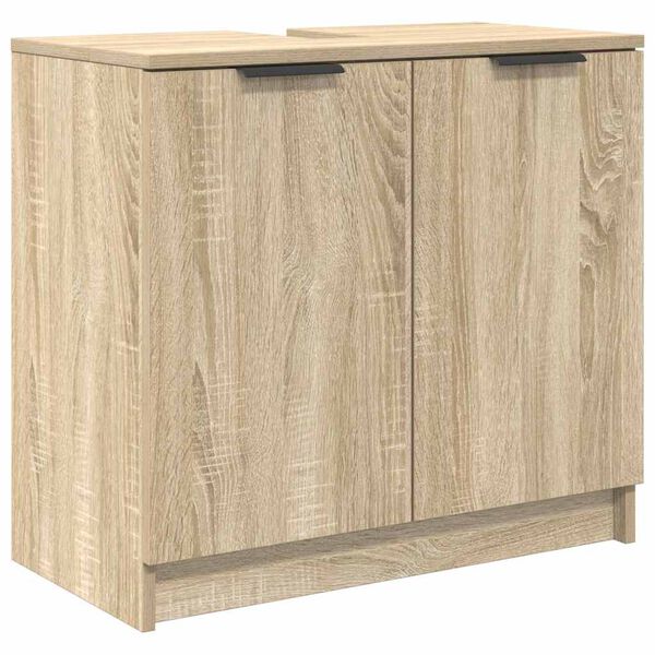 vidaXL Bathroom Cabinet Sonoma Oak 64.5 x 33.5 x 59 cm Engineered Wood