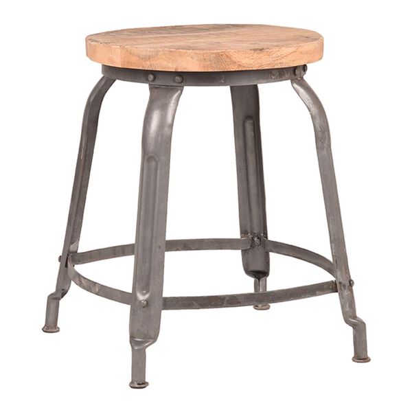 LABEL51 Stool Delhi 37x37x47 cm Grey