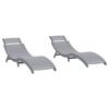 vidaXL Sun Loungers 2 pcs Grey 184x55x64 cm Solid Wood Acacia
