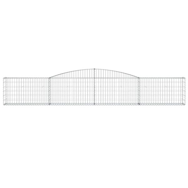 vidaXL Arched Gabion Basket 400x30x60/80 cm Galvanised Iron