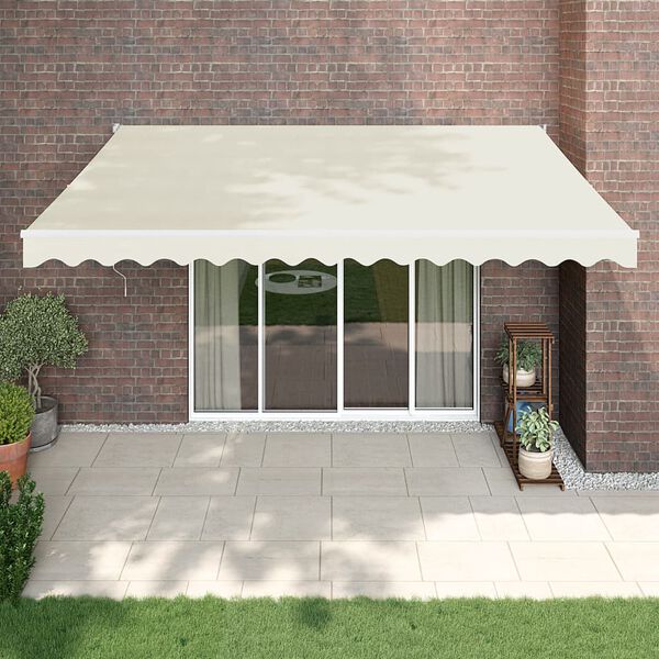 vidaXL Retractable Awning Cream 4.5x3 m Fabric and Aluminium