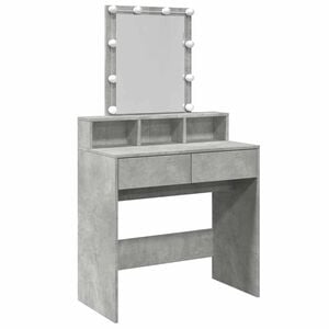 vidaXL Dressing Table with LED Concrete Grey 80x41x144.5 cm