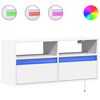 vidaXL TV Wall Cabinet with LED Lights White 100x31x45 cm
